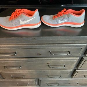 Nike orange and gray shoes worn one time